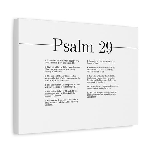 Scripture Canvas The Voice Of The Lord Is Powerful Psalm 29 Christian Wall Art Bible Verse Print Ready to Hang