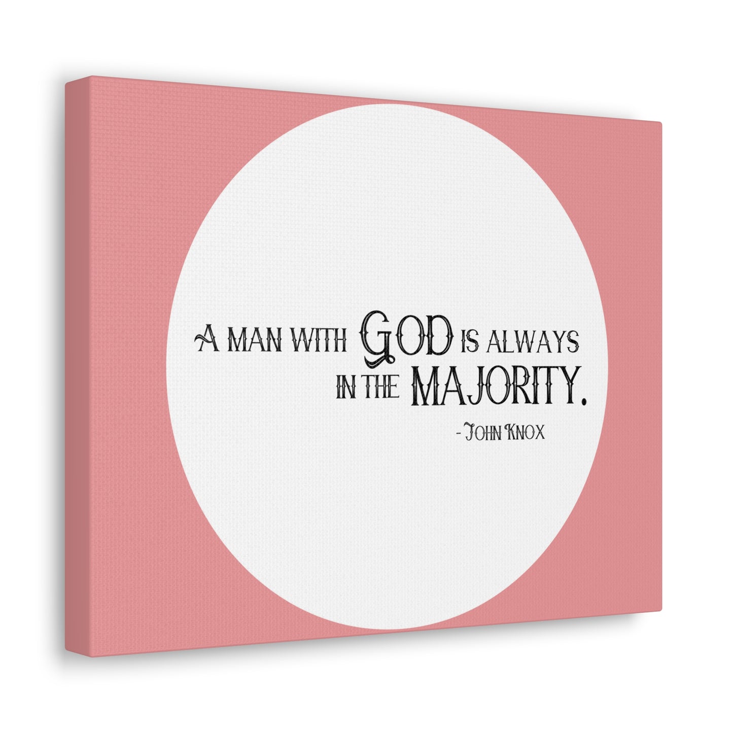 A Man With God Pink 1 Timothy 6:11 Bible Canvas Christian Wall Art Ready to Hang