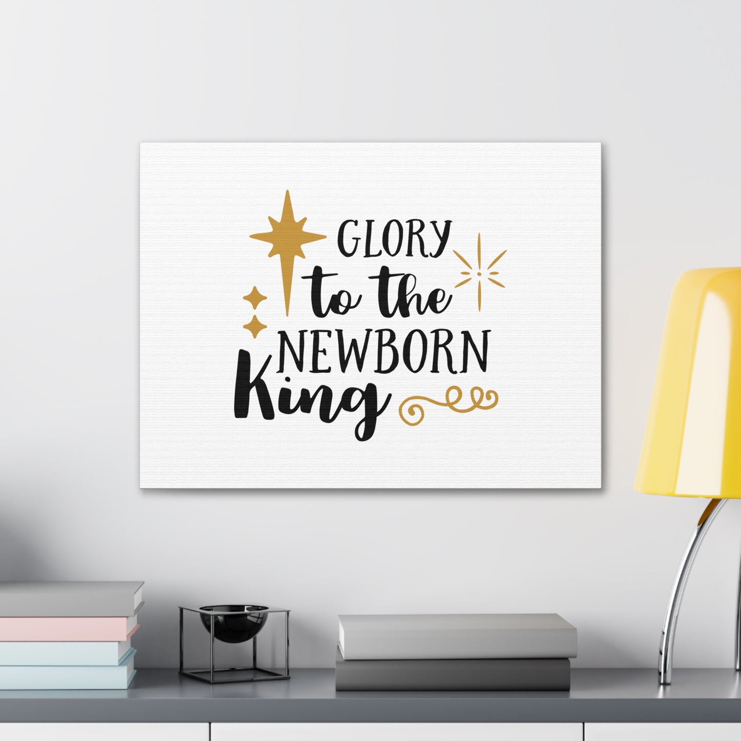 The Newborn King Luke 2:14 Star Christian Wall Art Bible Verse Print Ready to Hang