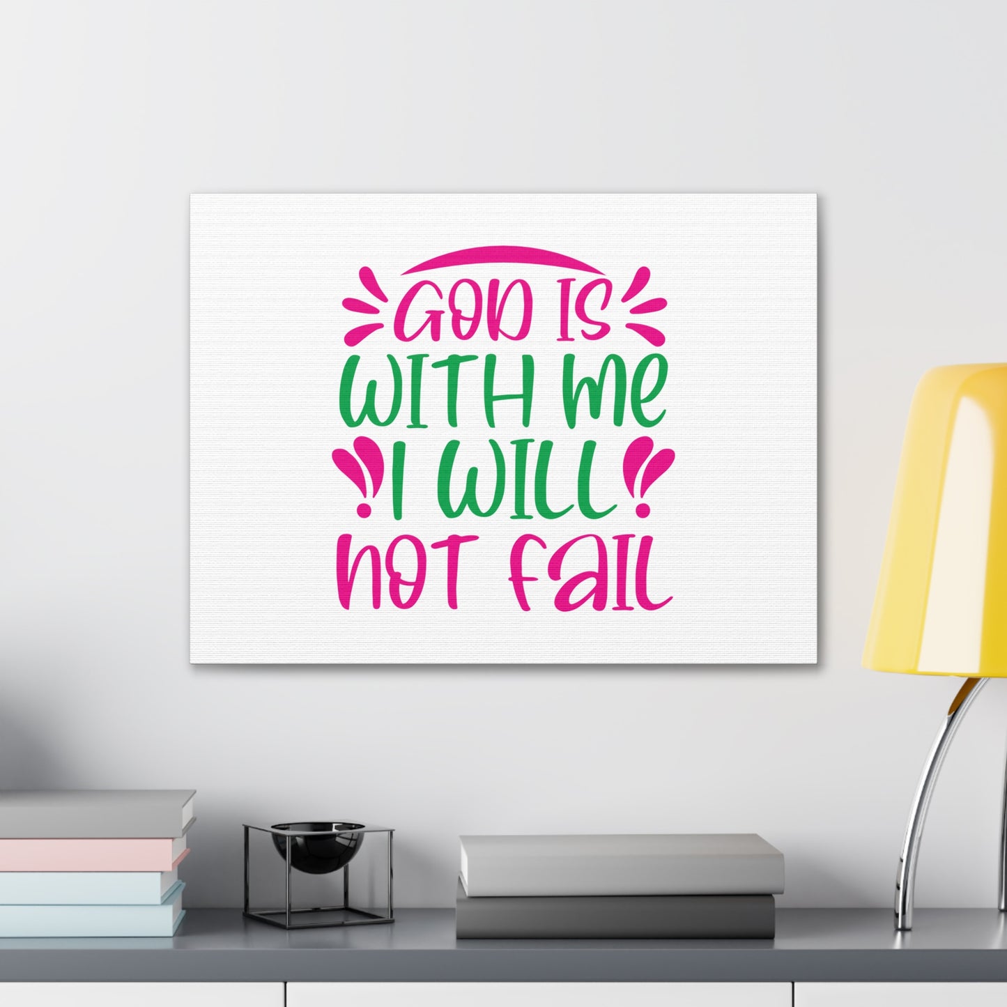 God Is With Me, I Will Not Fail Psalm 46:5 Christian Wall Art Bible Verse Print Ready to Hang
