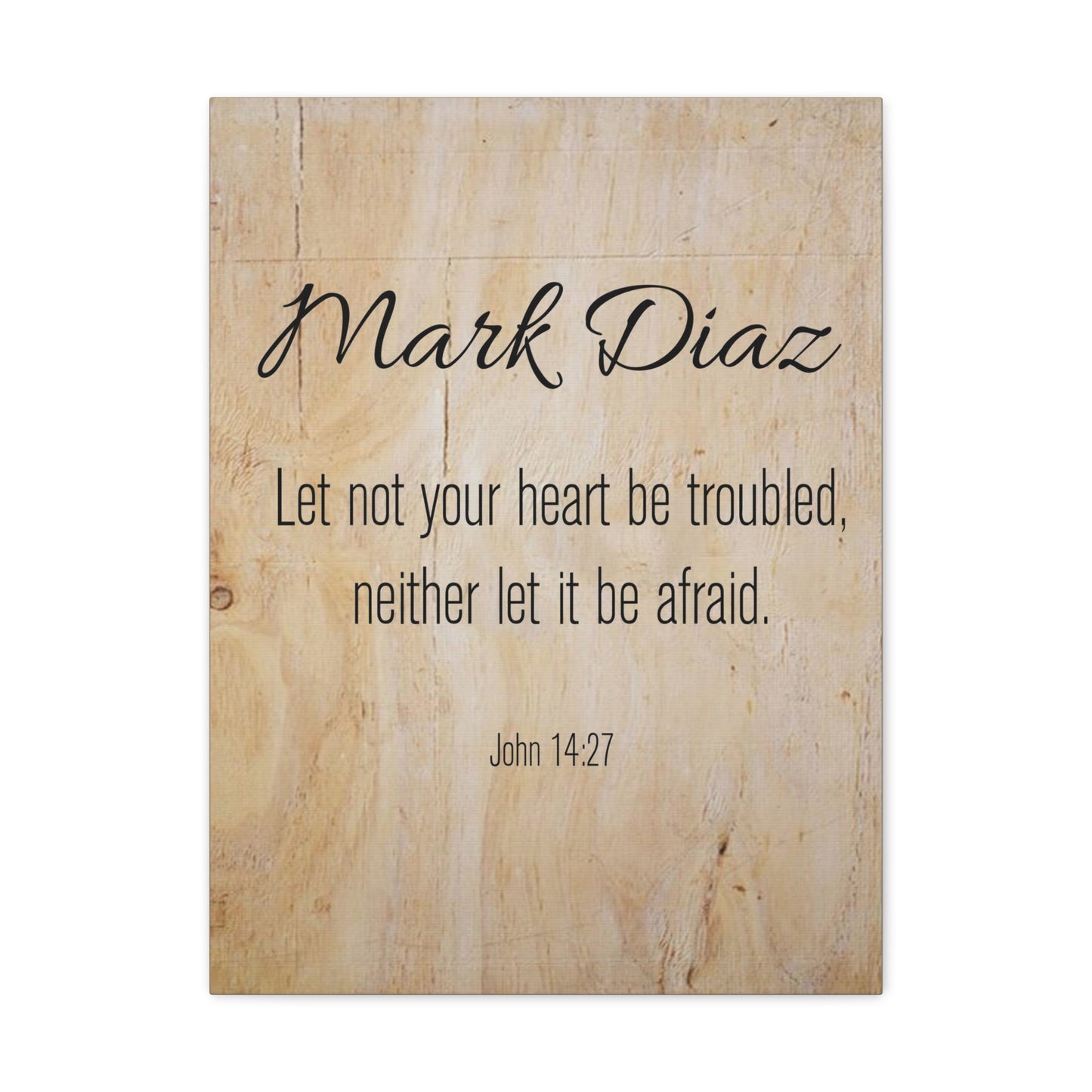 Personalized No Fear No Trouble John 14:27 Bible Chapter Canvas Christian Wall Art Ready to Hang