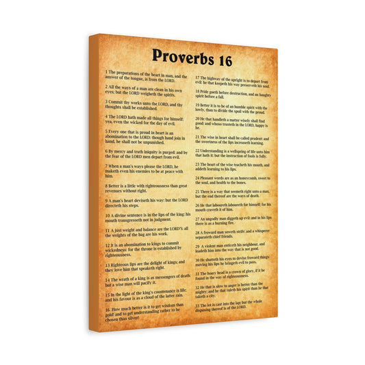 Scripture Walls Proverbs Chapter 16 Gold Bible Canvas Christian Wall Art Ready to Hang Unframed