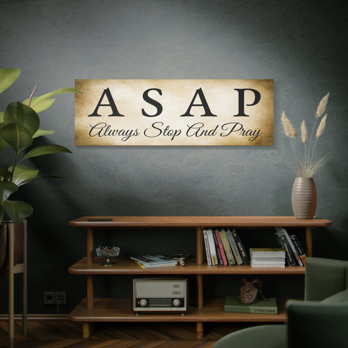 Scripture Walls Stop & Pray 1 Thessalonians 5:17 Gold Bible Verse Canvas Christian Wall Art Ready to Hang Unframed