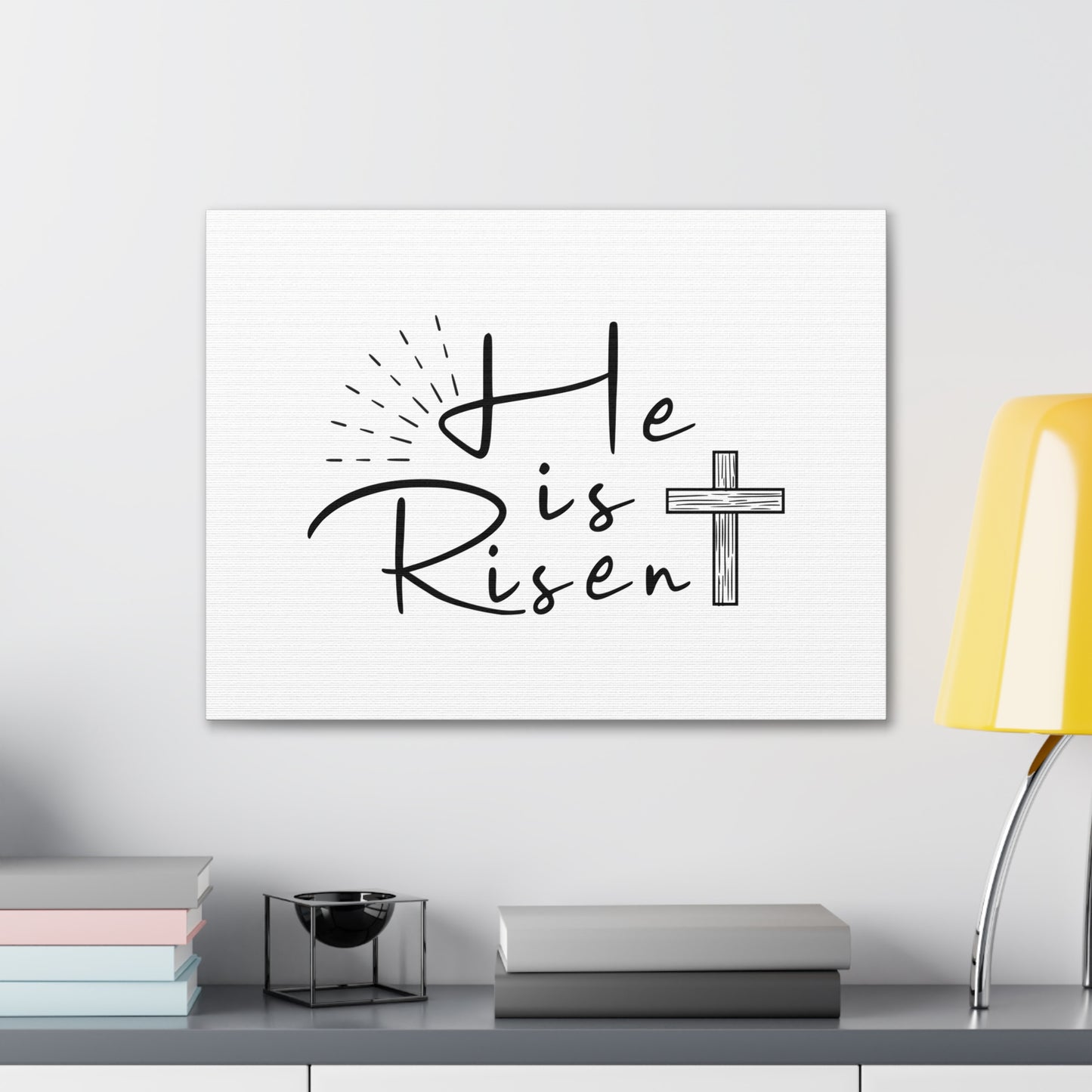 He Is Risen Cross Matthew 28:6 Christian Wall Art Bible Verse Print Ready to Hang