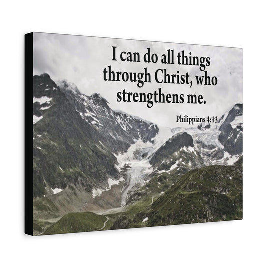 Scripture Canvas Christ Strenthens Me Philippians 4:13 Christian Wall Art Bible Verse Print Ready to Hang
