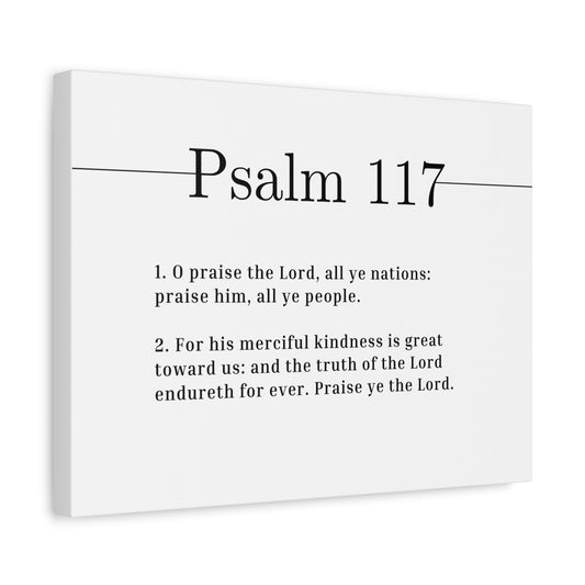 Scripture Canvas Merciful Kindness Psalm 117 Christian Wall Art Bible Verse Print Ready to Hang
