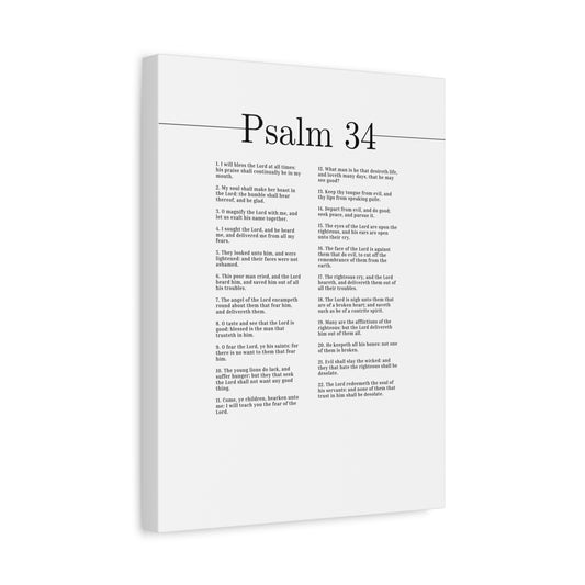 Scripture Canvas The Angel Of The Lord Psalm 34 Christian Wall Art Bible Verse Print Ready to Hang