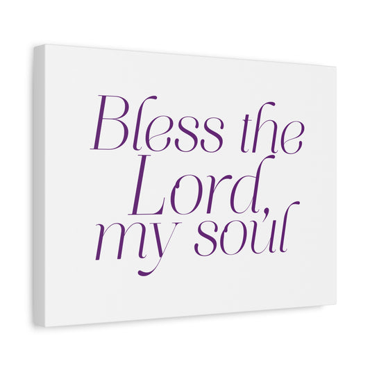 Scripture Walls Bless The Lord My Soul Purple Psalm 103:1 Bible Verse Canvas Christian Wall Art Ready to Hang