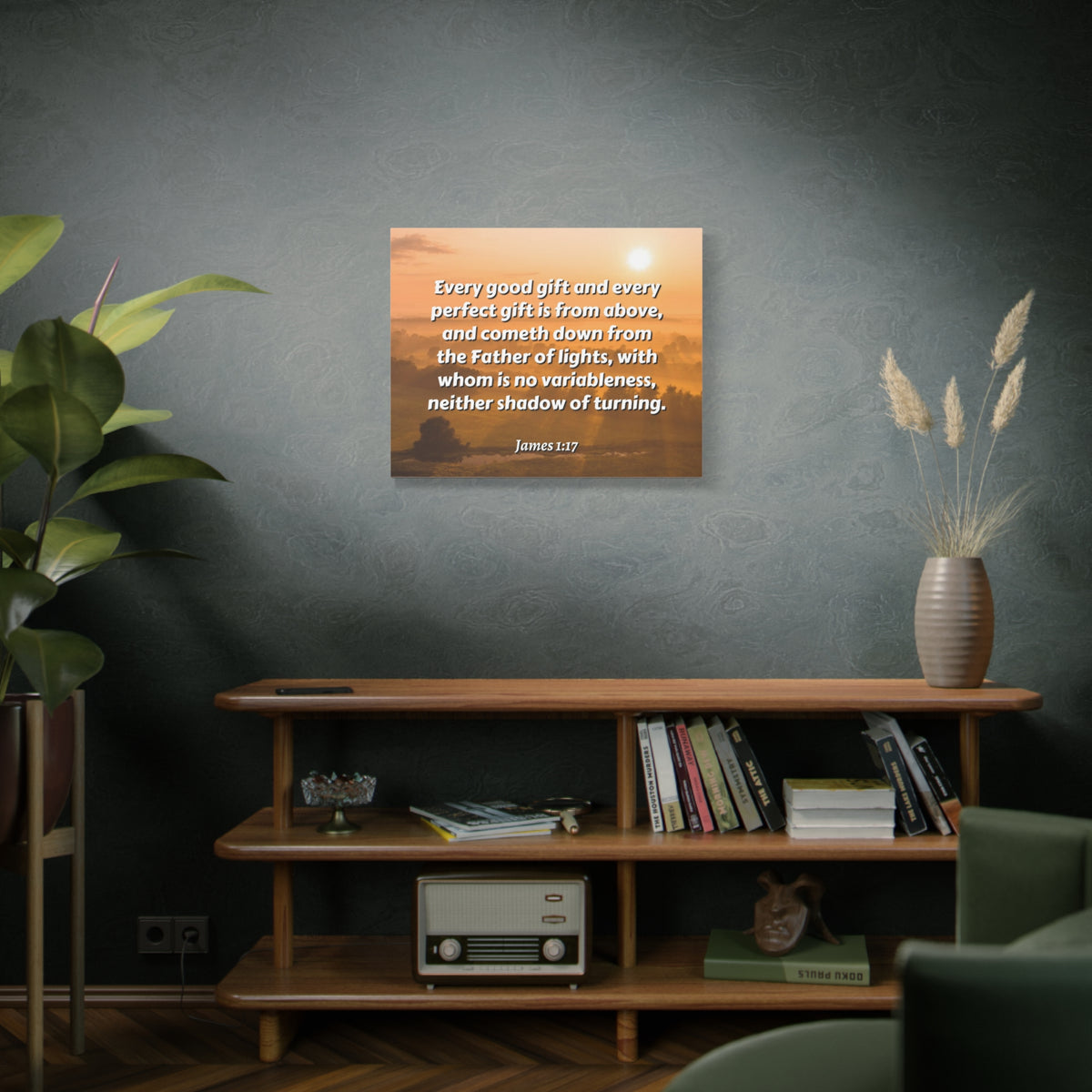 Scripture Canvas Father Of Light James 1:17 Christian Wall Art Bible Verse Print Ready to Hang