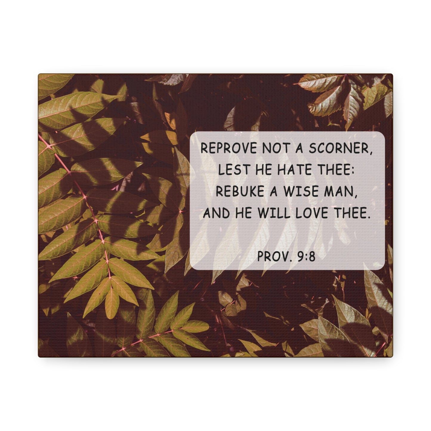 He Will Love Proverbs 9:8 Bible Verse Canvas Christian Wall Art Bible Verse Print Ready To Hang