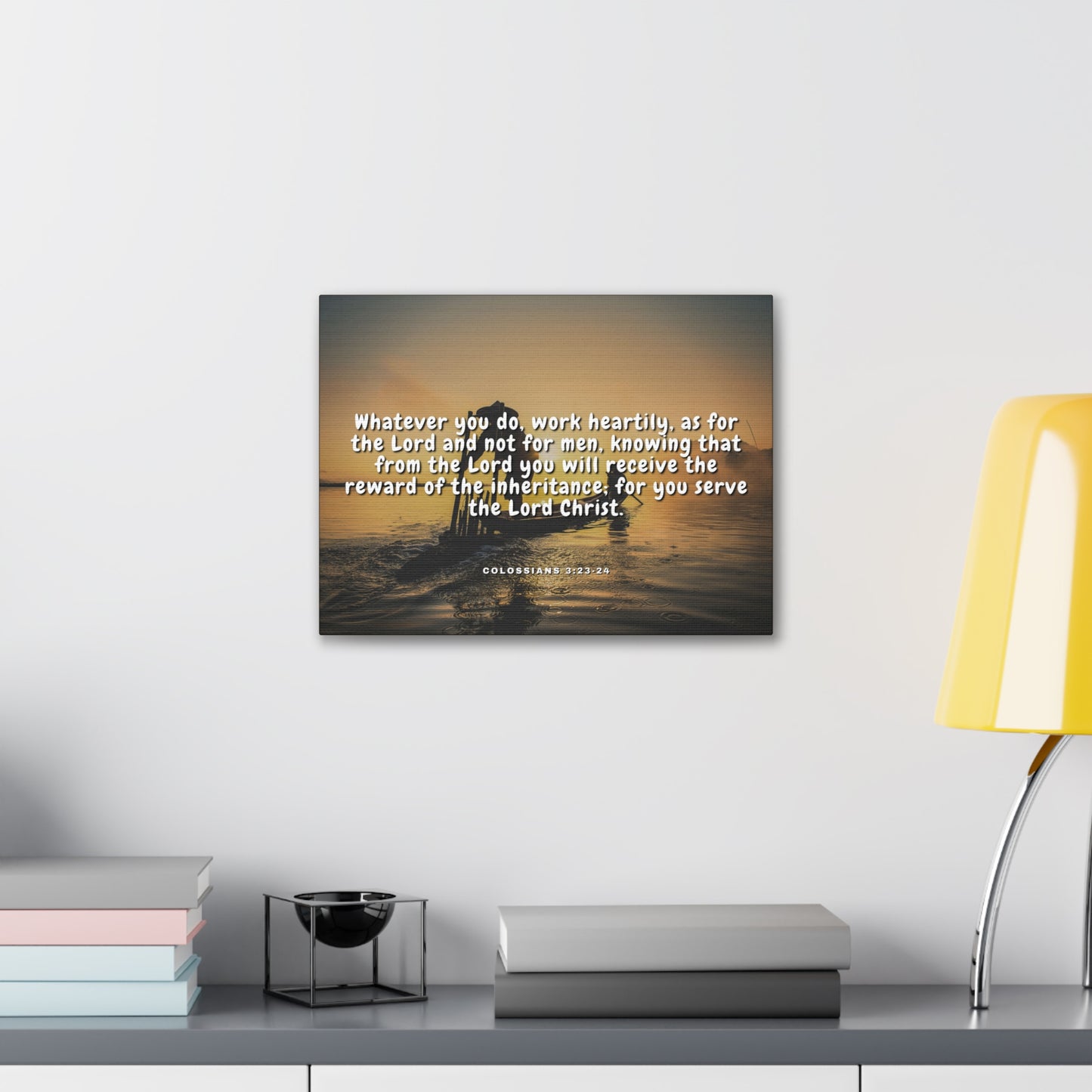Working For God Colossians 3:23 - 24 Christian Wall Art Bible Verse Print Ready to Hang