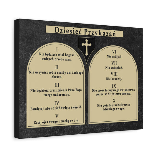 Scripture Walls Dziesięć Przykazań Ten Commandments Polish Bible Verse Canvas Christian Wall Art Ready to Hang Unframed