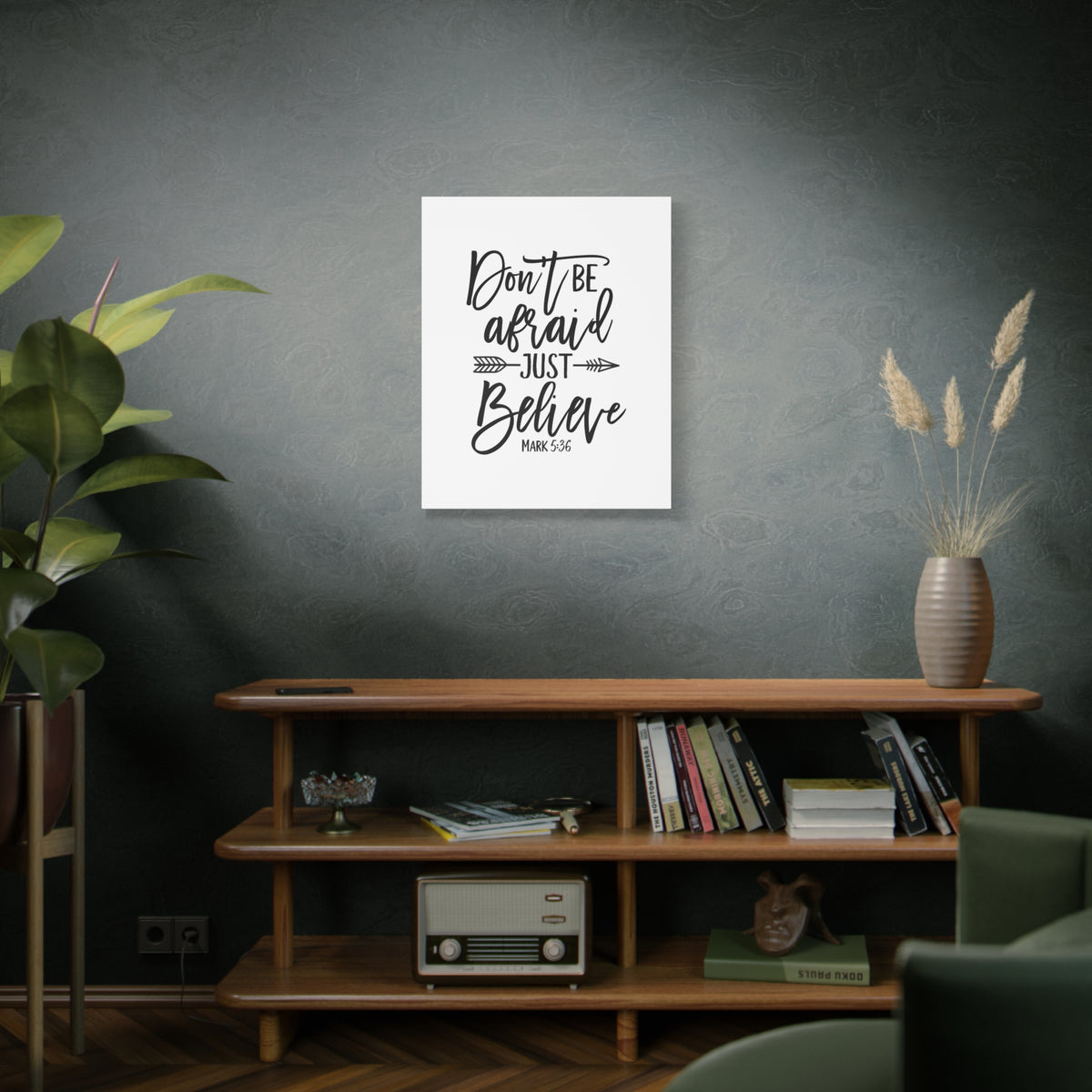 Scripture Canvas Don't Be Afraid, Just Believe Mark 5:36 Christian Wall Art Bible Verse Print Ready to Hang