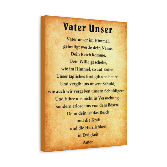 Scripture Walls Lord's Prayer Vater Unser German Gold Bible Verse Canvas Christian Wall Art Ready to Hang Unframed