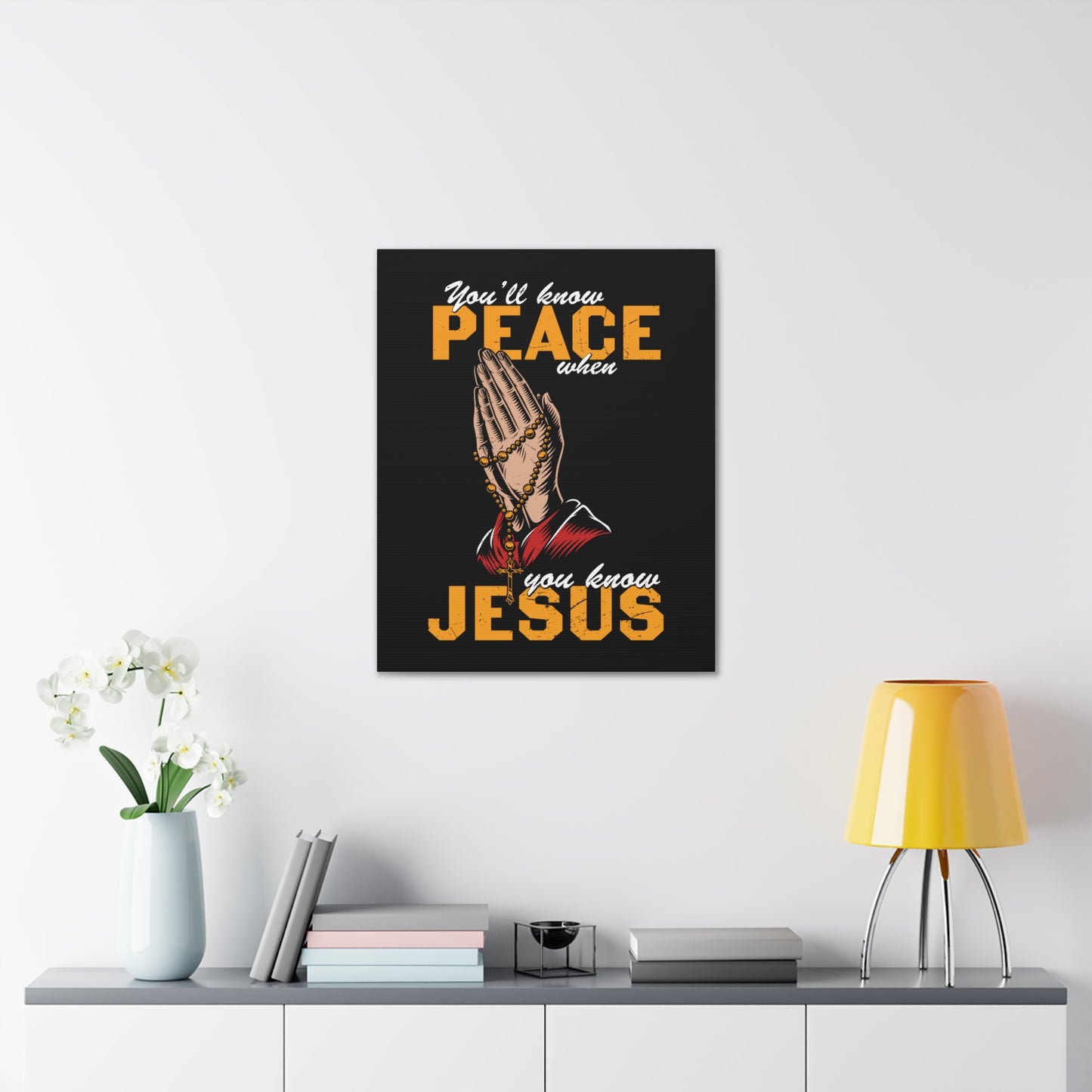 You'll Know Peace Rosary Psalms 96:1-13 Christian Wall Art Bible Verse Print Ready to Hang