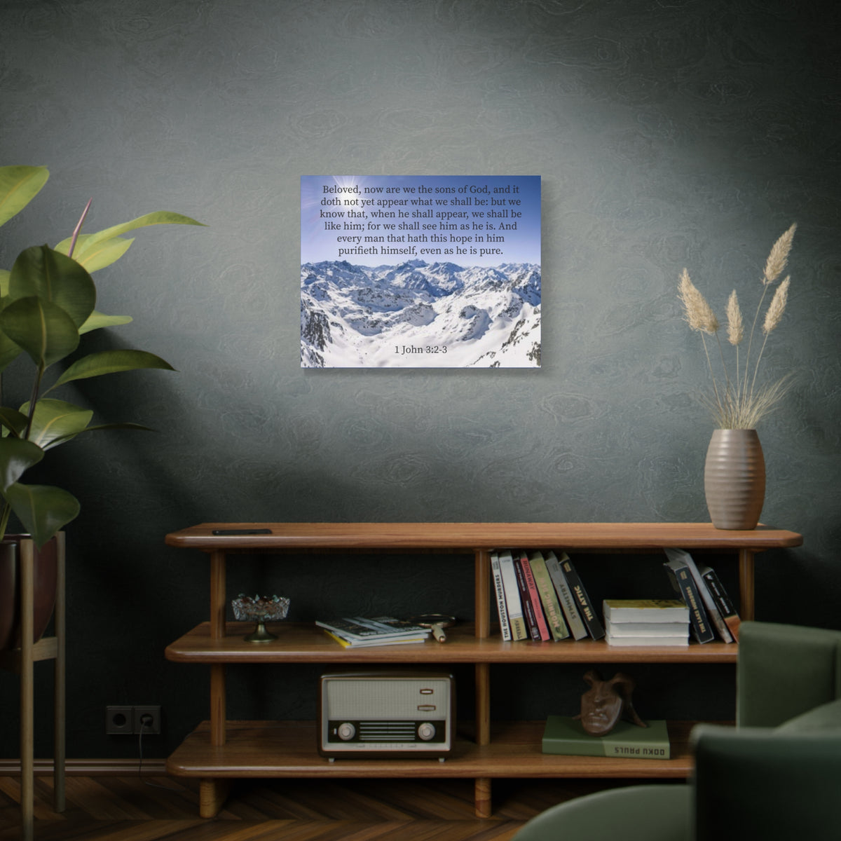 Scripture Canvas Even As He is Pure 1 John 3:2-3 Christian Wall Art Bible Verse Print Ready to Hang