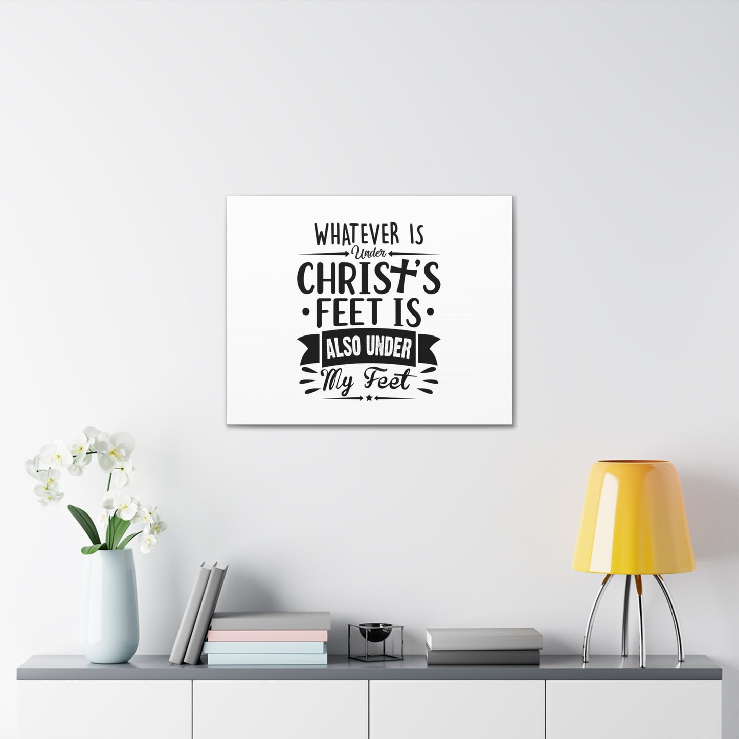 Under Christ's Feet Ephesians 1:22 Cross Christian Wall Art Bible Verse Print Ready to Hang
