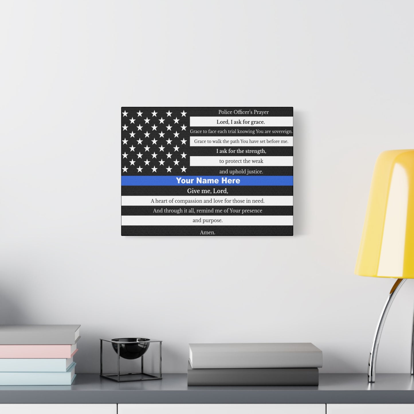 Personalized Police Prayer Bible Canvas Christian Wall Art Ready to Hang Unframed
