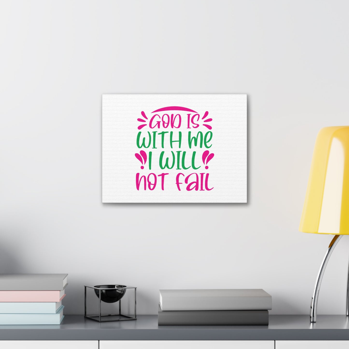 God Is With Me, I Will Not Fail Psalm 46:5 Christian Wall Art Bible Verse Print Ready to Hang