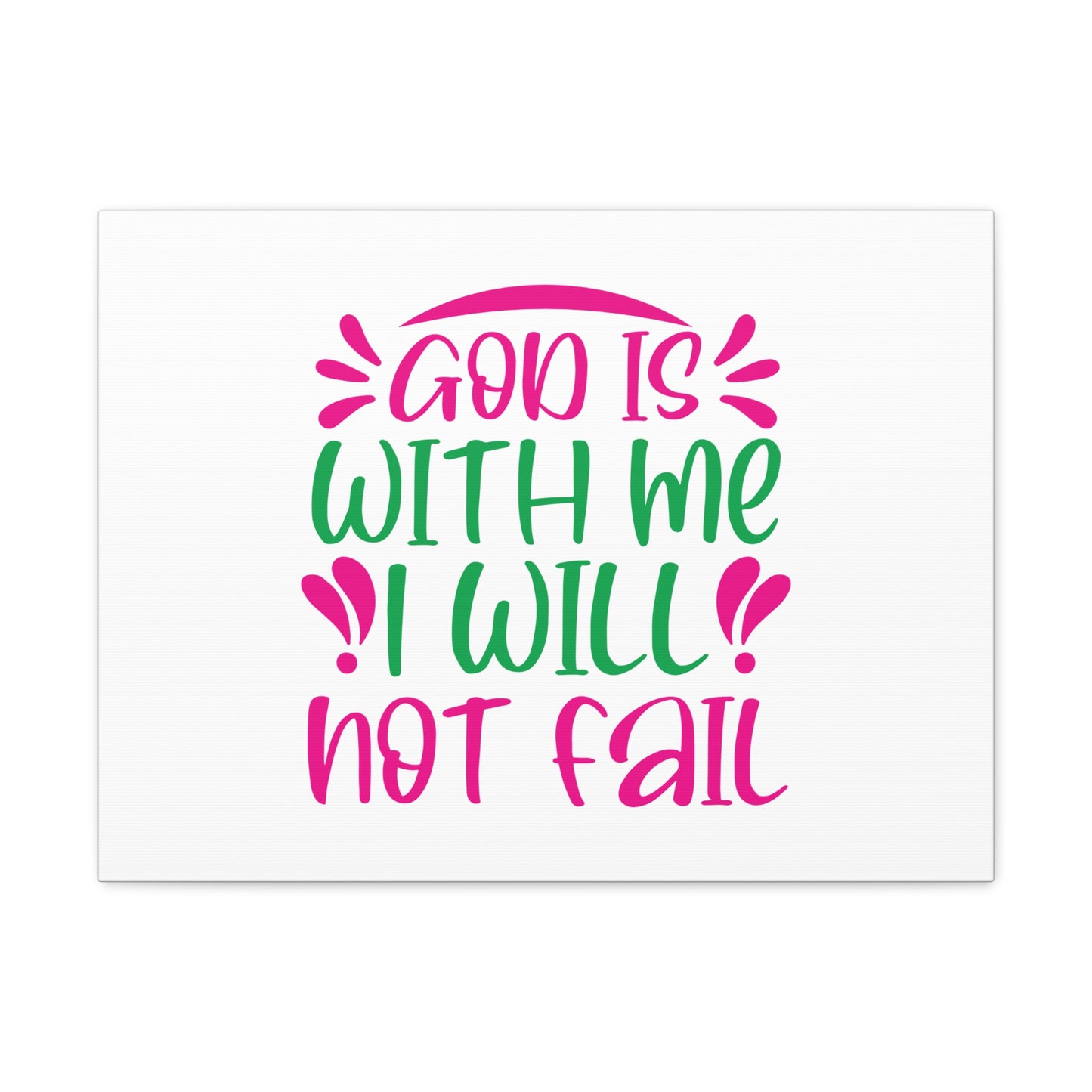 God Is With Me, I Will Not Fail Psalm 46:5 Christian Wall Art Bible Verse Print Ready to Hang