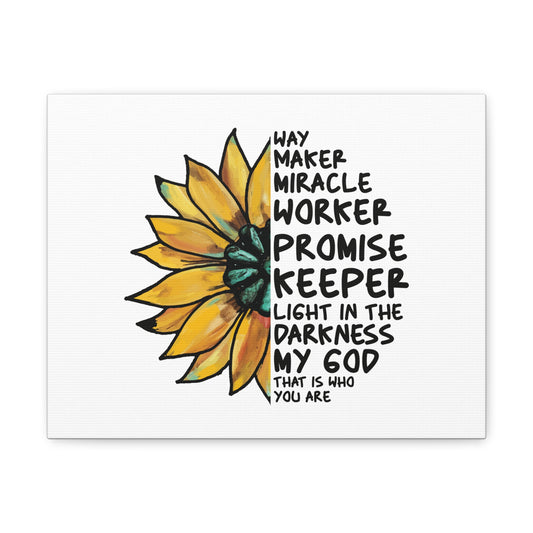 Way Maker, Miracle Worker 1 John 1:5 Yellow Flower Christian Wall Art Bible Verse Print Ready to Hang