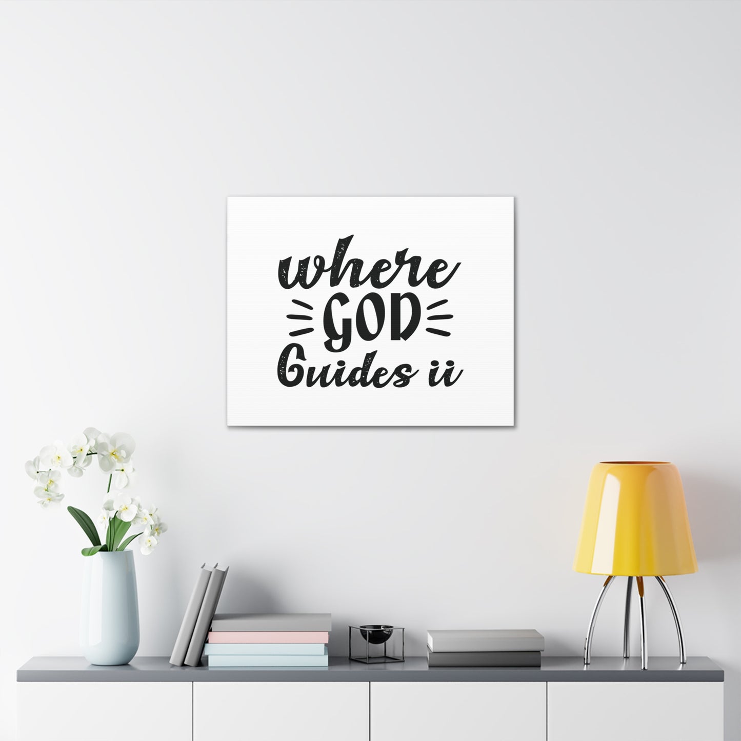 Where God Guides U Psalm 119:105 Christian Wall Art Bible Verse Print Ready to Hang