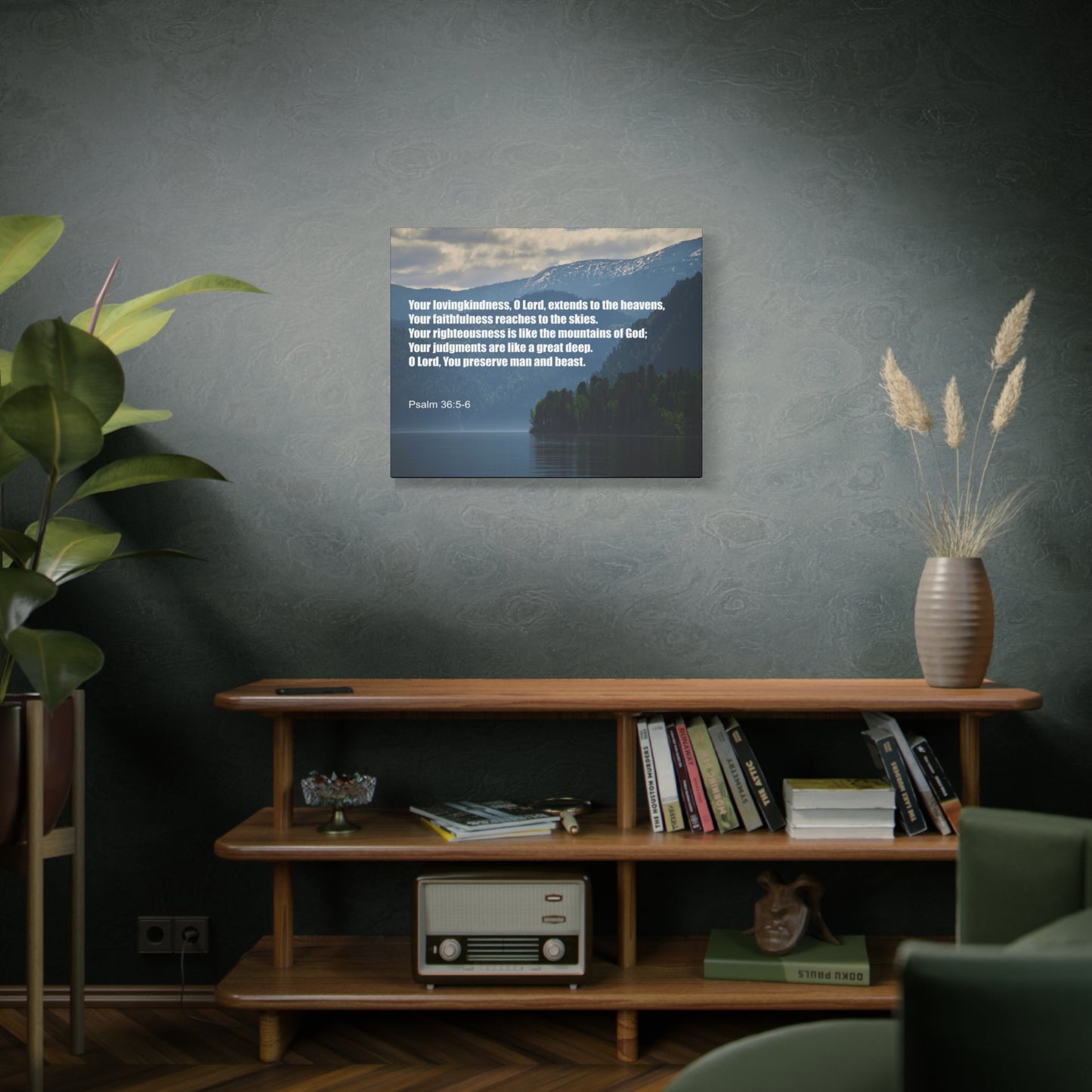 Scripture Canvas Your Lovingkindness Psalm 36:5-6 Christian Wall Art Bible Verse Print Ready to Hang