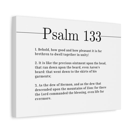 Scripture Canvas Dwell Together In Unity Psalm 133 Christian Wall Art Bible Verse Print Ready to Hang