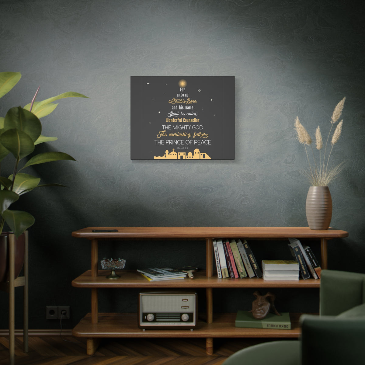 Scripture Canvas The Everlasting Father Isaiah 9:6 Christian Wall Art Bible Verse Print Ready to Hang
