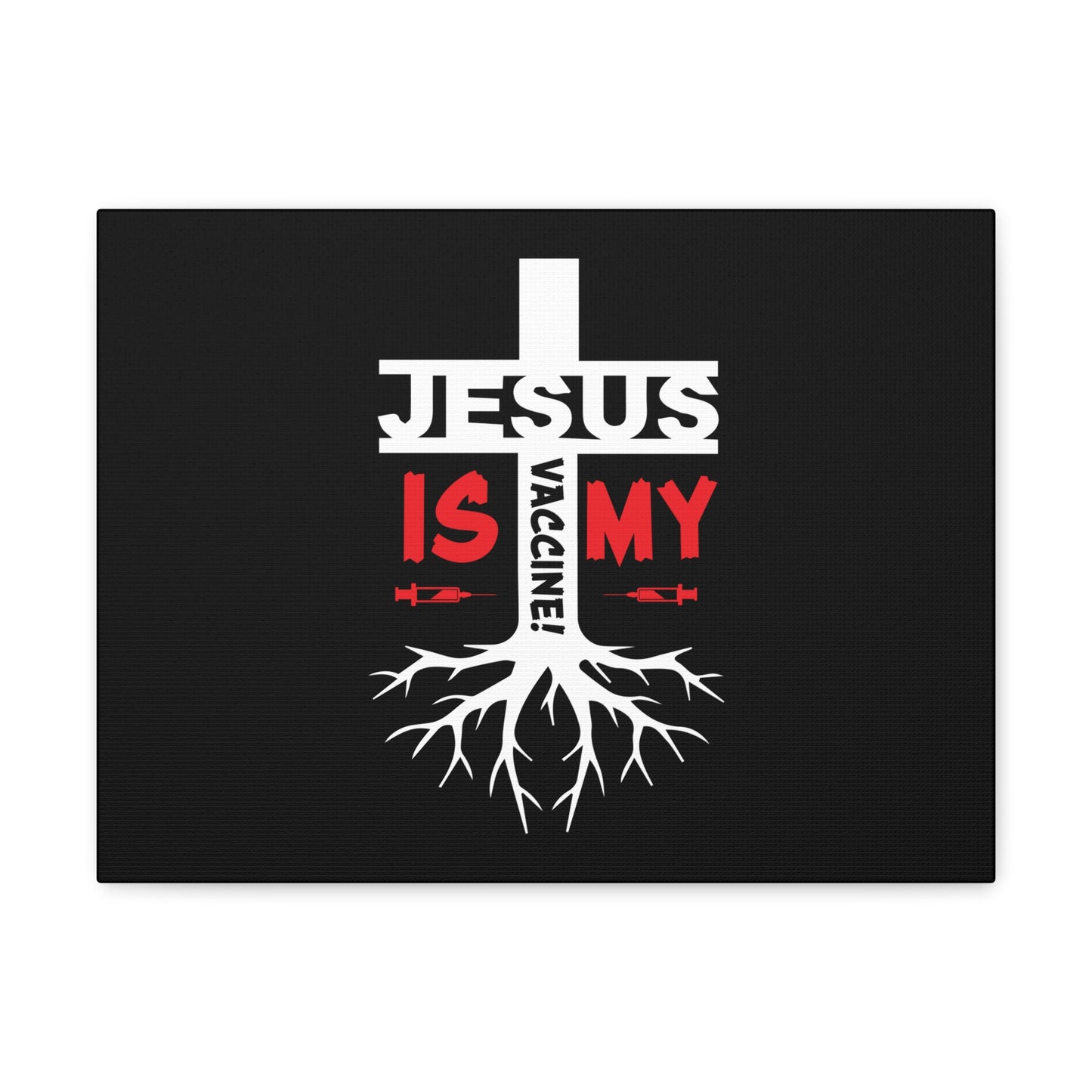 Jesus Is My Vaccine 1 Peter 2:24 Red Christian Wall Art Bible Verse Print Ready to Hang