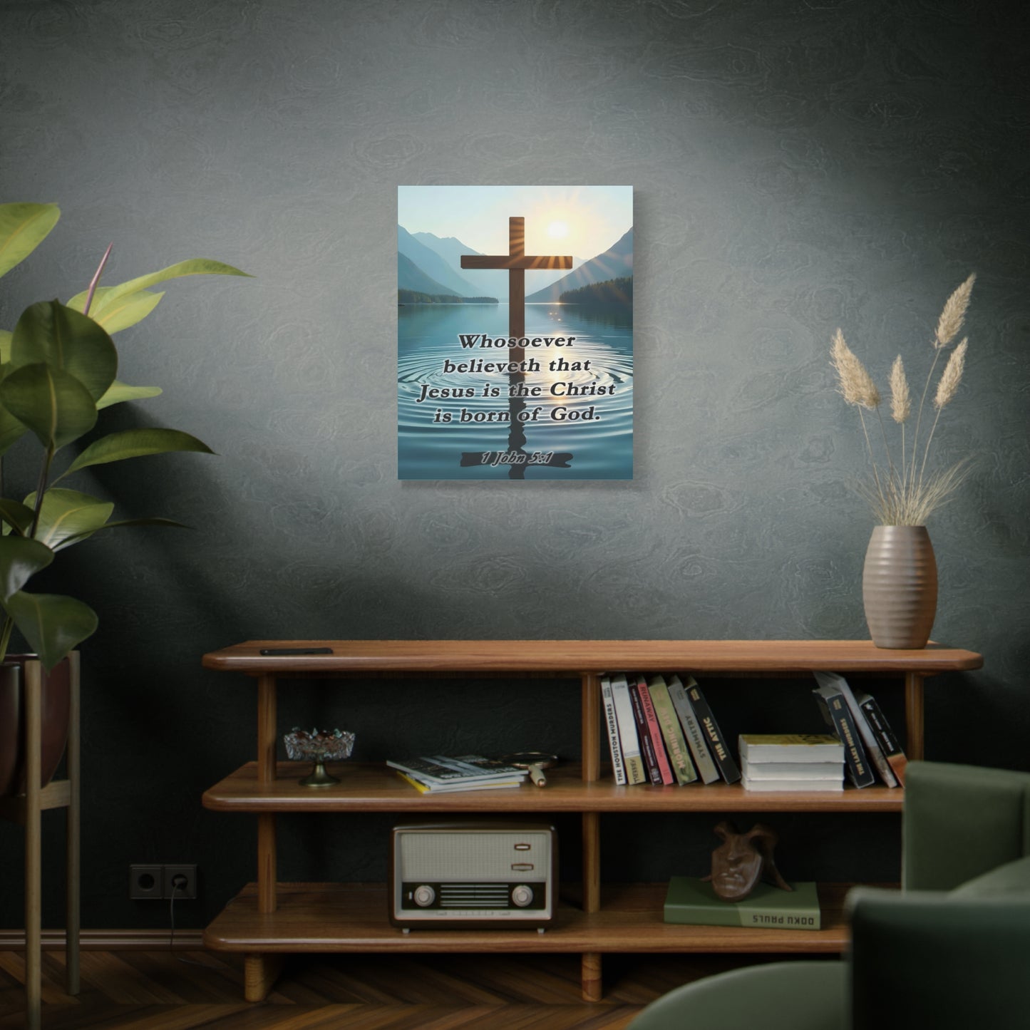 Scripture Walls 1 John 5:1 Jesus is The Christ Bible Verse Canvas Christian Wall Art Ready to Hang Unframed