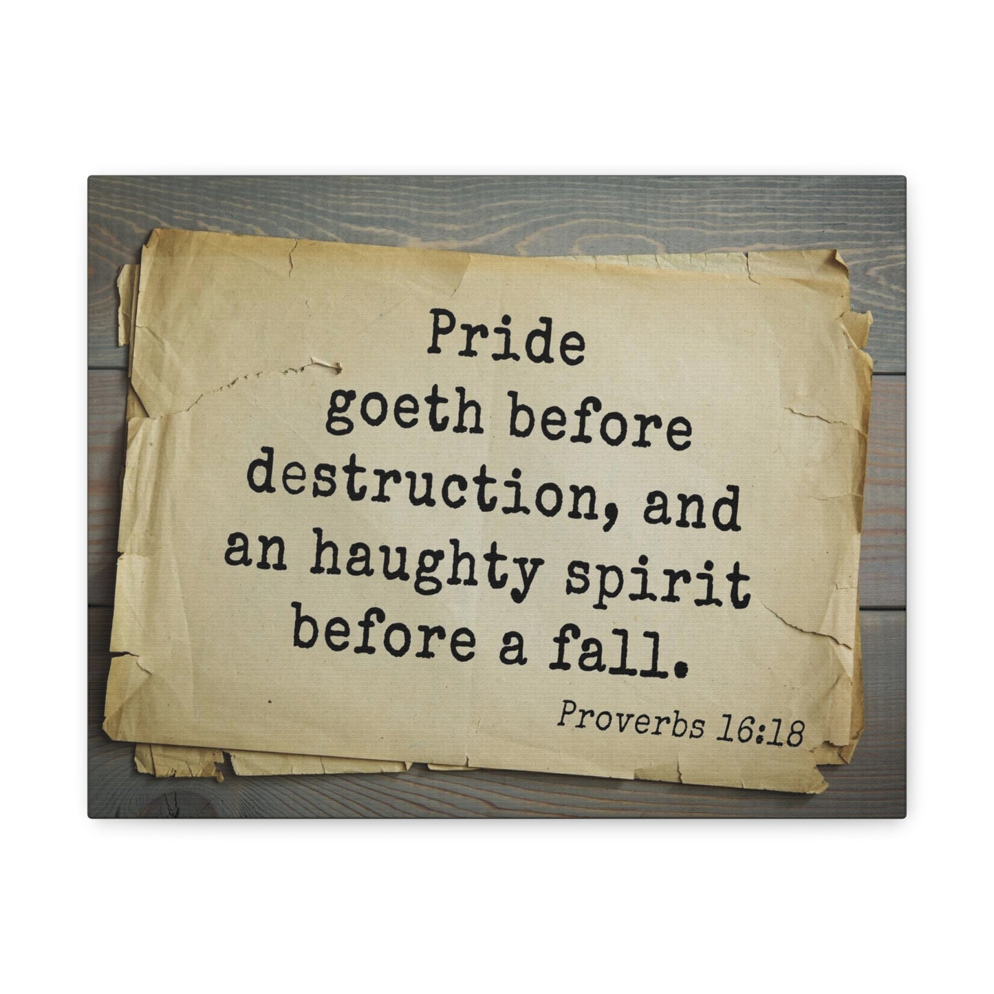 Before A Fall Proverbs 16:18 Bible Verse Canvas Christian Wall Art Bible Verse Print Ready To Hang