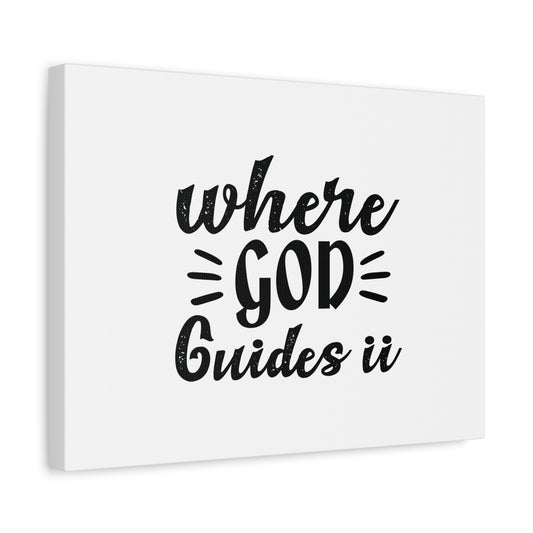 Scripture Canvas Where God Guides It Psalm 119:105 Christian Wall Art Bible Verse Print Ready to Hang