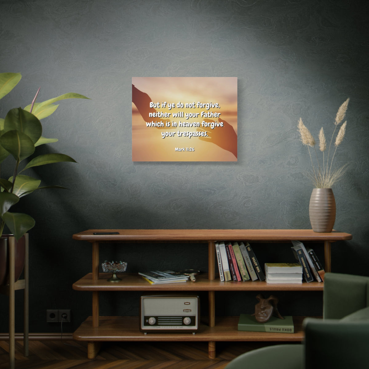 Scripture Canvas Forgive Your Trespasses Mark 11:26 Christian Wall Art Bible Verse Print Ready to Hang