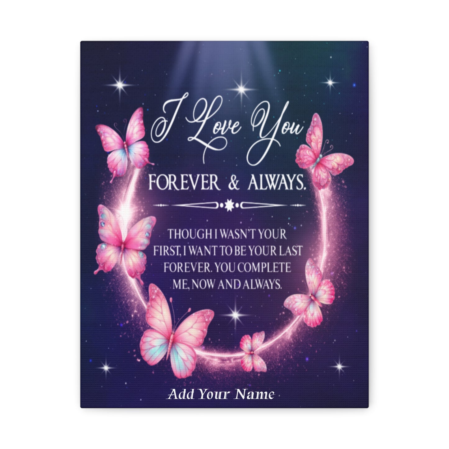 Personalized To My Wife Forever & Always Butterfly Canvas Wall Art – Romantic Gift for Eternal Love