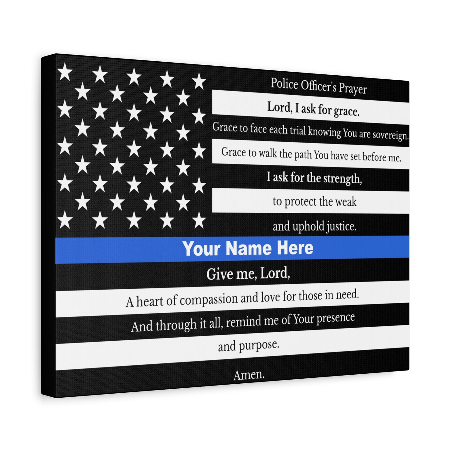 Personalized Police Prayer Bible Canvas Christian Wall Art Ready to Hang Unframed