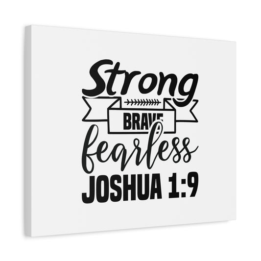 Scripture Canvas Fearless Joshua 1:9 Christian Wall Art Bible Verse Print Ready to Hang