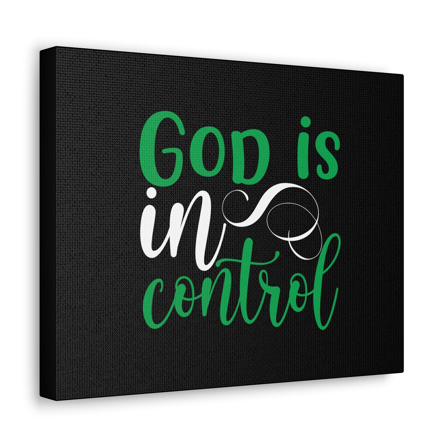 God Is In Control Psalm 27:1 Green Christian Wall Art Bible Verse Print Ready to Hang