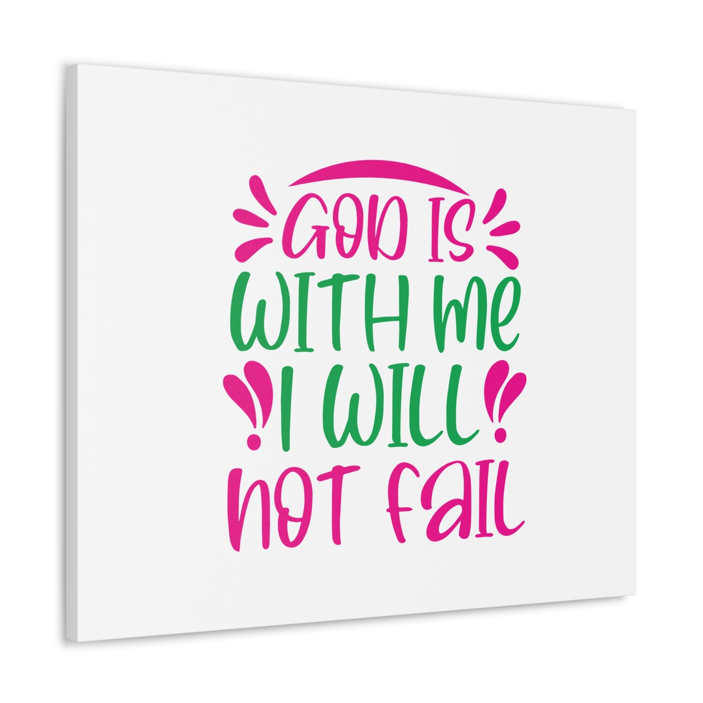 God Is With Me, I Will Not Fail Psalm 46:5 Christian Wall Art Bible Verse Print Ready to Hang