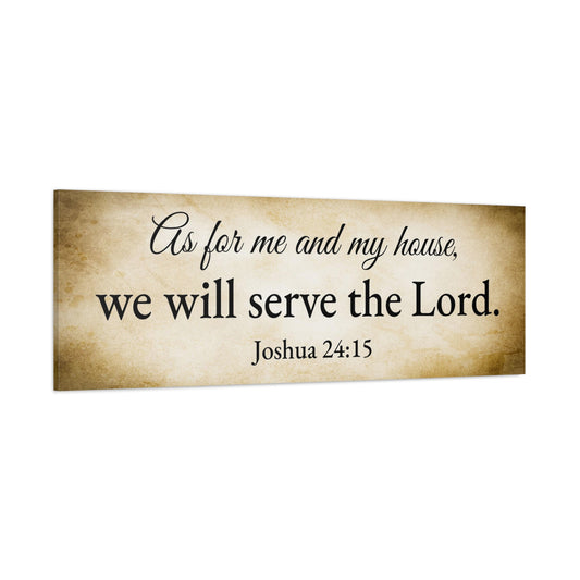 Scripture Walls Joshua 24:15 Gold Bible Verse Canvas Christian Wall Art Ready to Hang Unframed