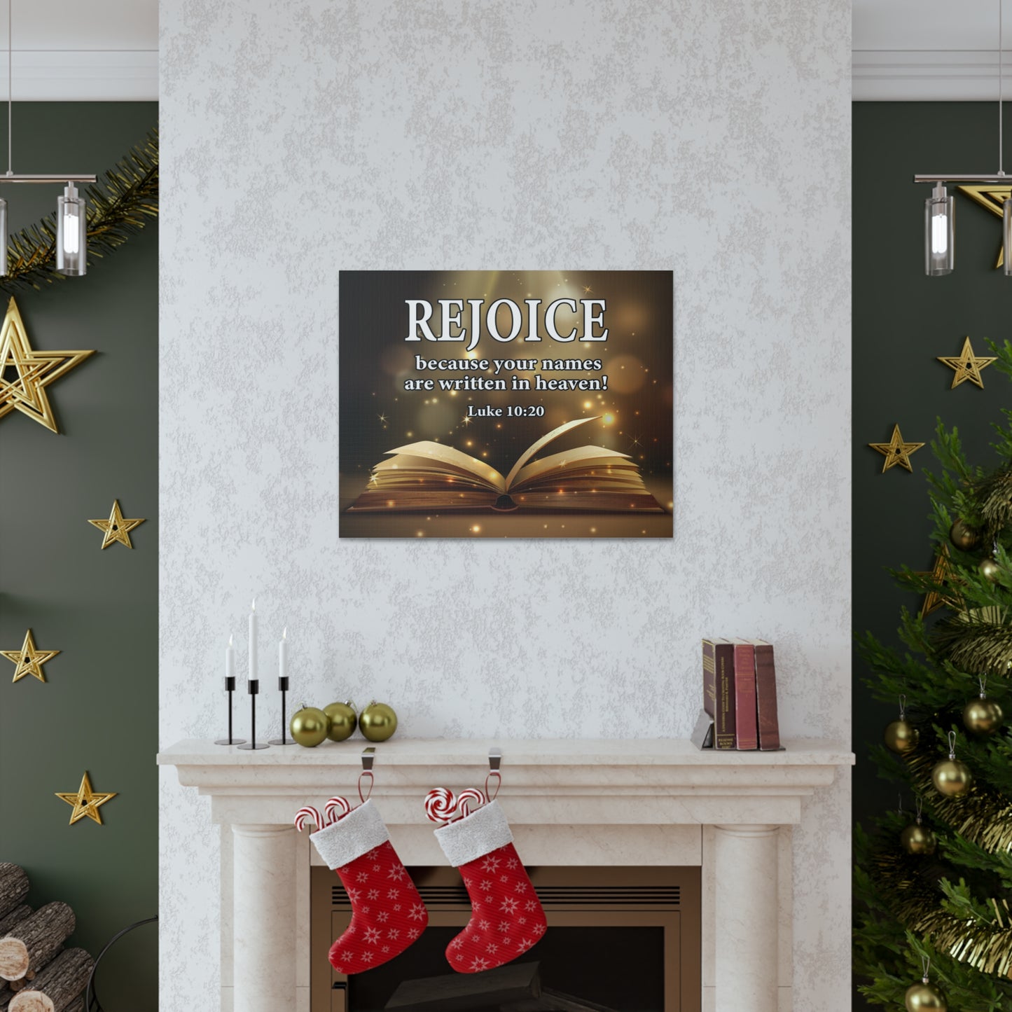 Your Names in Heaven Luke 10:20 Scripture Wall Art Christian Home Decor