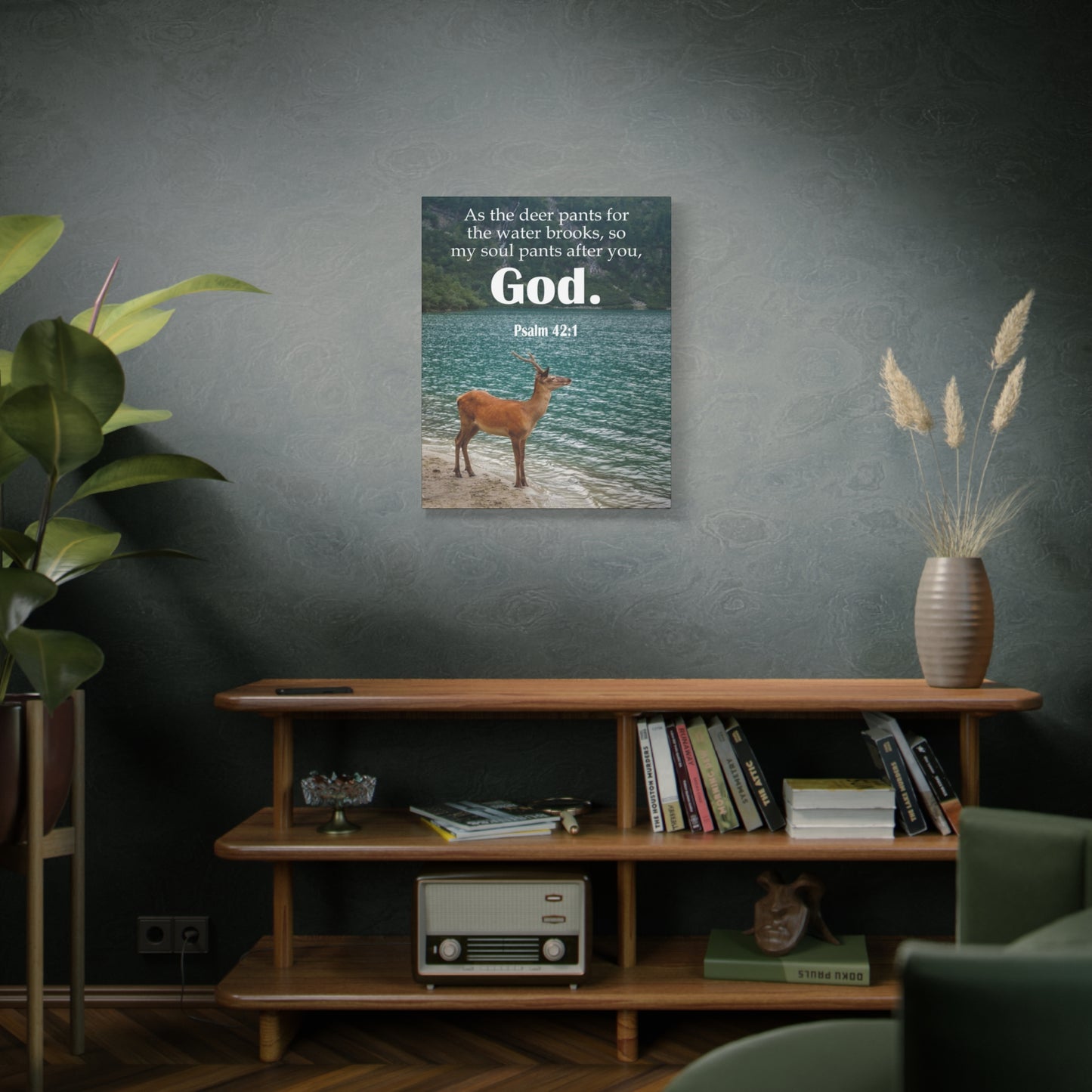 Scripture Canvas Soul Pants Psalm 42:1 Christian Wall Art Bible Verse Print Ready to Hang