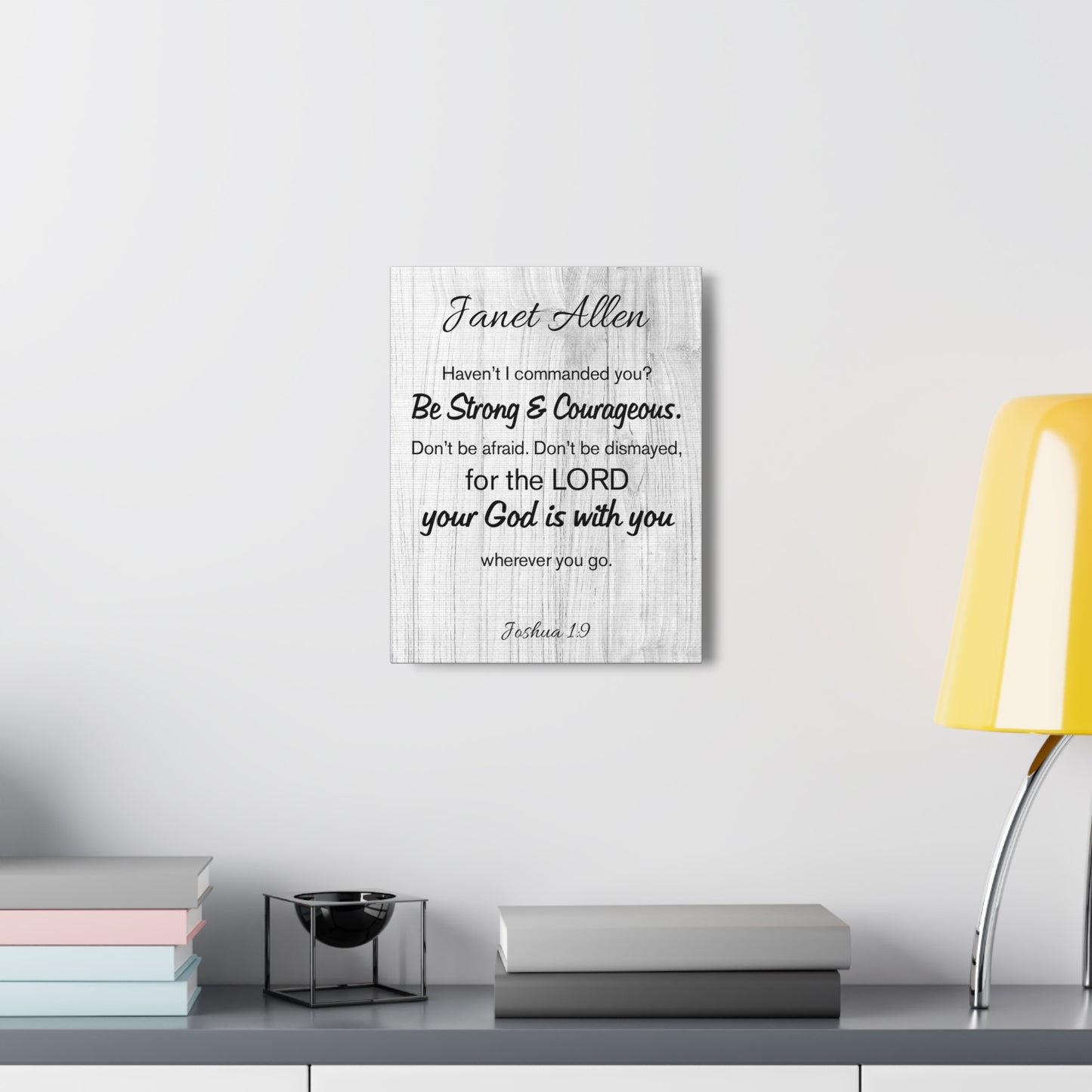Personalized Joshua 1:9 Bible Chapter Canvas Christian Wall Art Ready to Hang