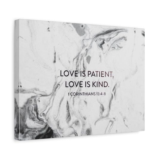 Scripture Canvas Love Is Patient 1 Corinthians 13:4-8 Christian Wall Art Bible Verse Print Ready to Hang