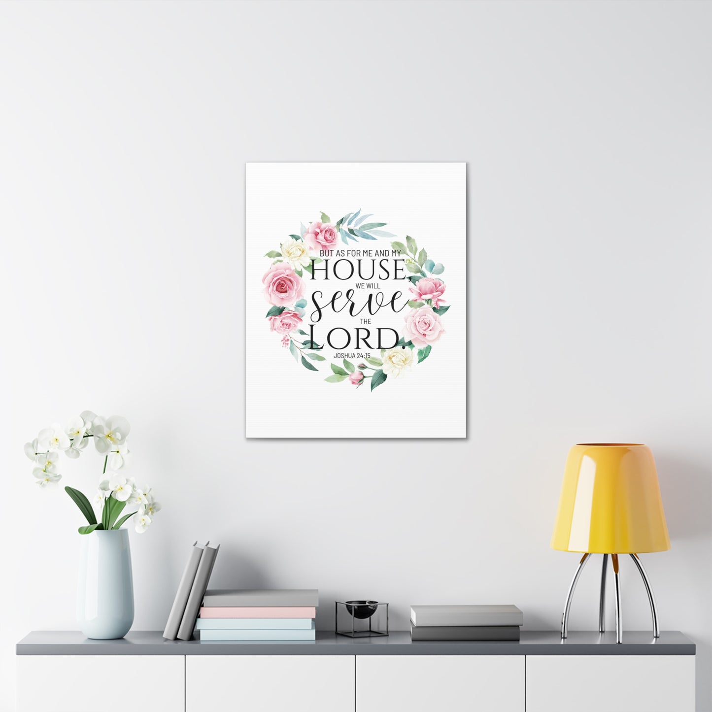 Joshua 24:15 Serve The Lord Bible Verse Canvas Christian Wall Art Ready to Hang Unframed