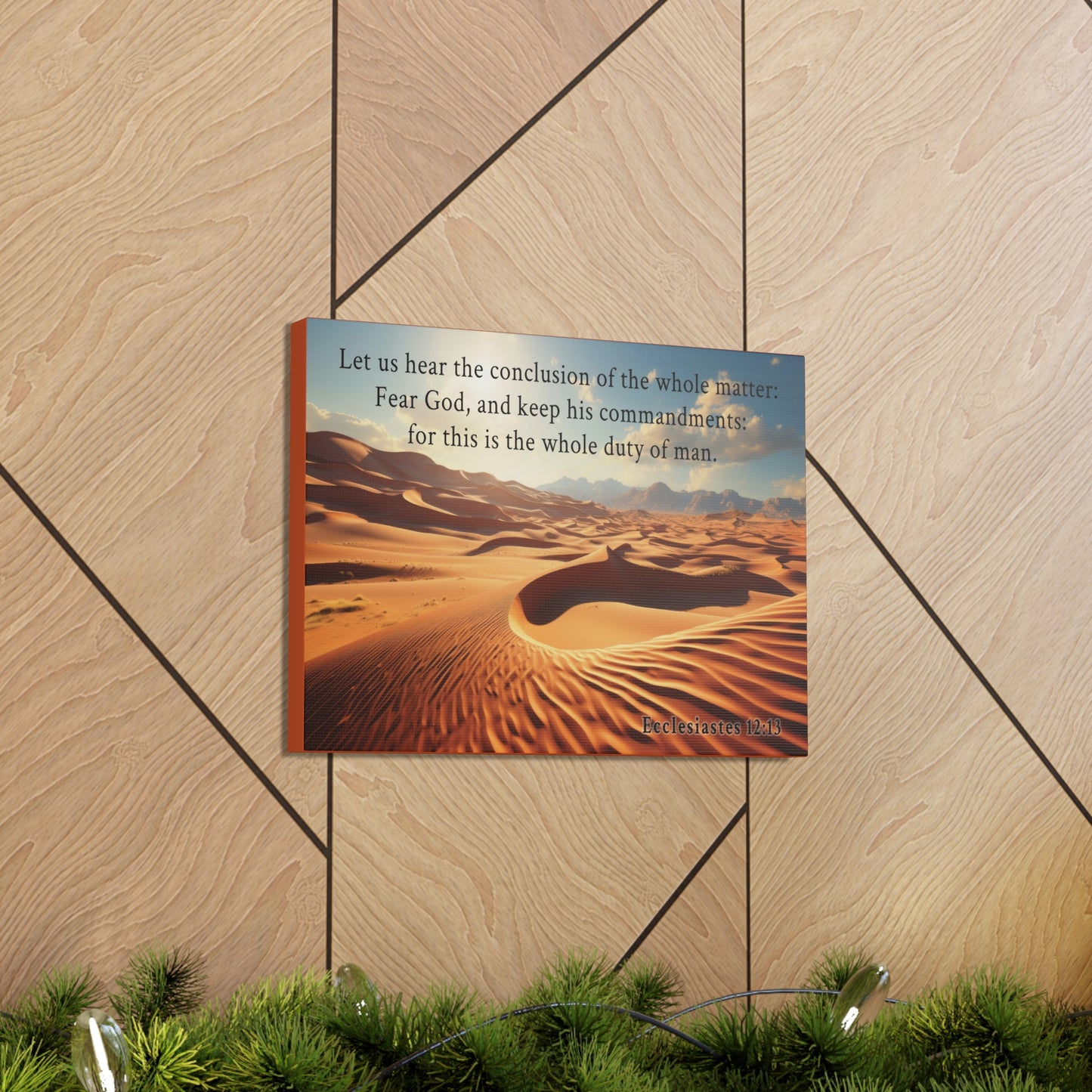 Ecclesiastes 12:13 Desert Bible Verse Canvas Christian Wall Art Ready to Hang Unframed