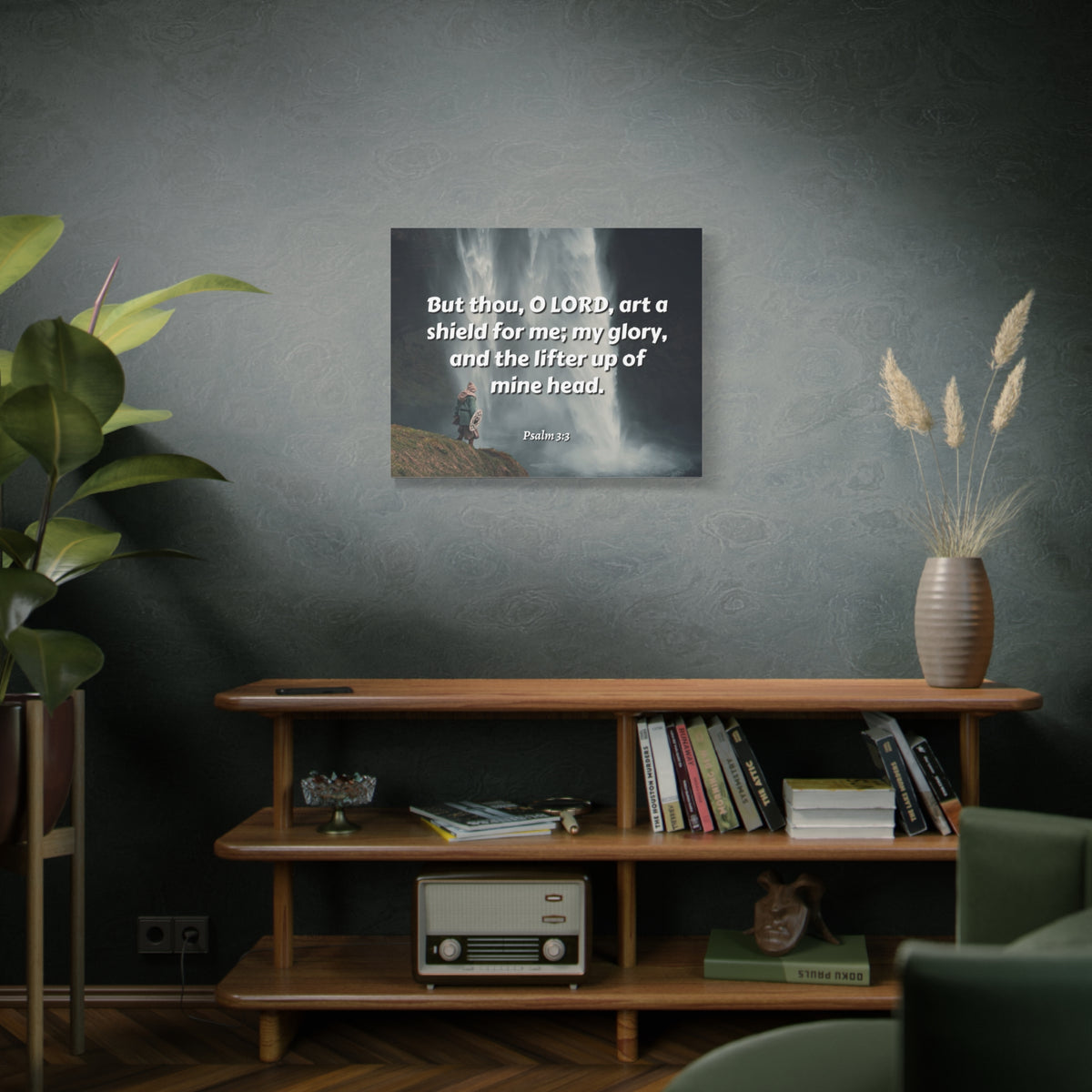 Scripture Canvas My Shield Psalm 3:3 Christian Wall Art Bible Verse Print Ready to Hang