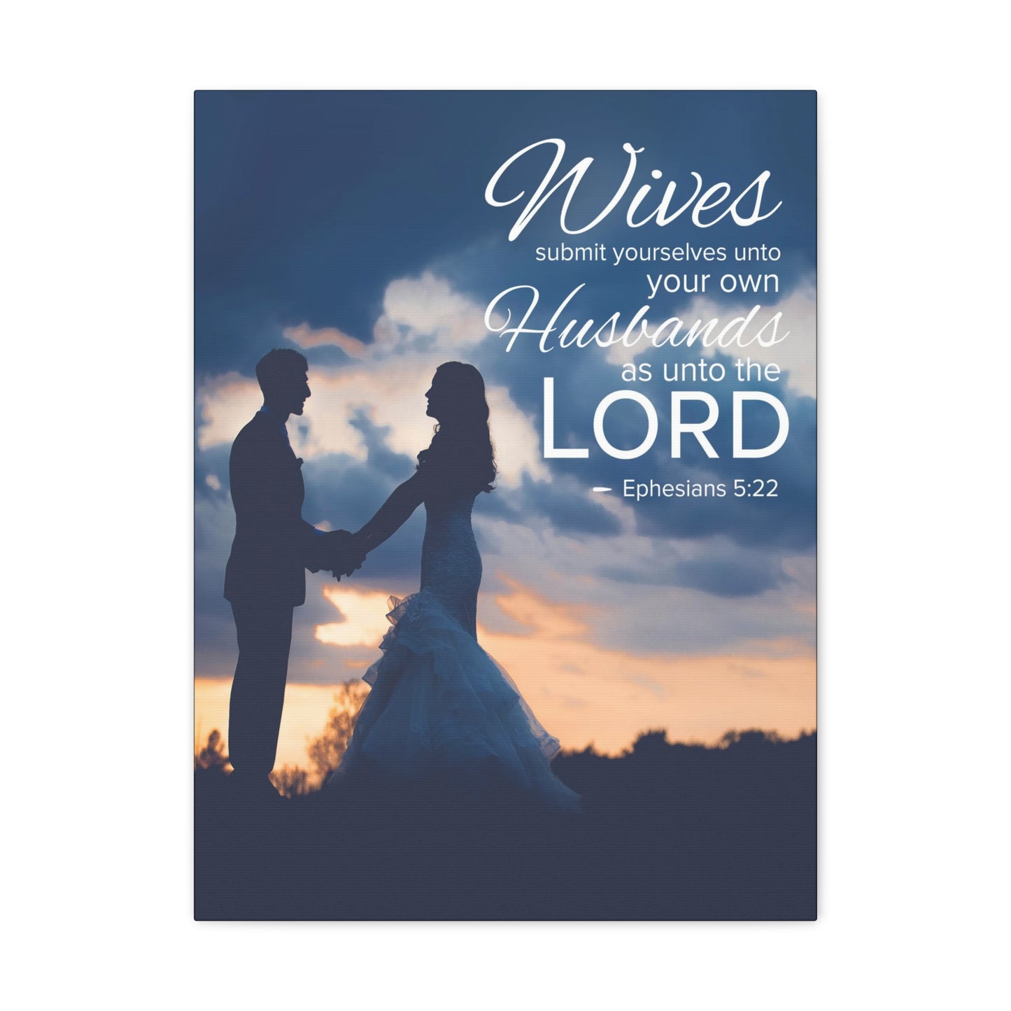 Wives Submit to Husband Ephesians 5:22 Christian Wall Art Bible Verse Print Ready to Hang