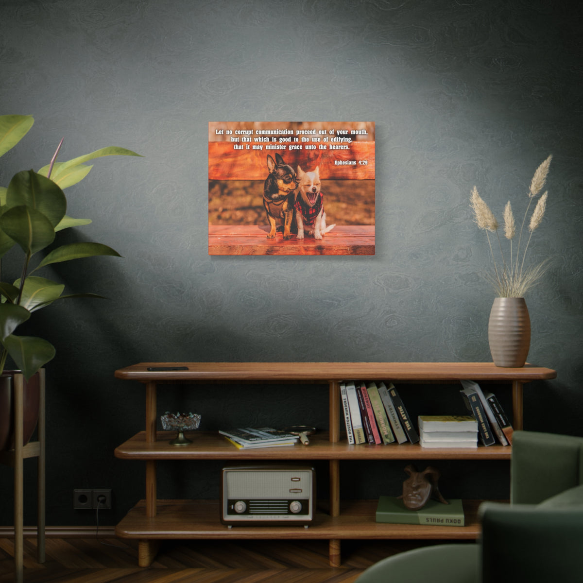 Scripture Canvas Grace Unto The Hearers Ephesians 4:29 Christian Wall Art Bible Verse Print Ready to Hang