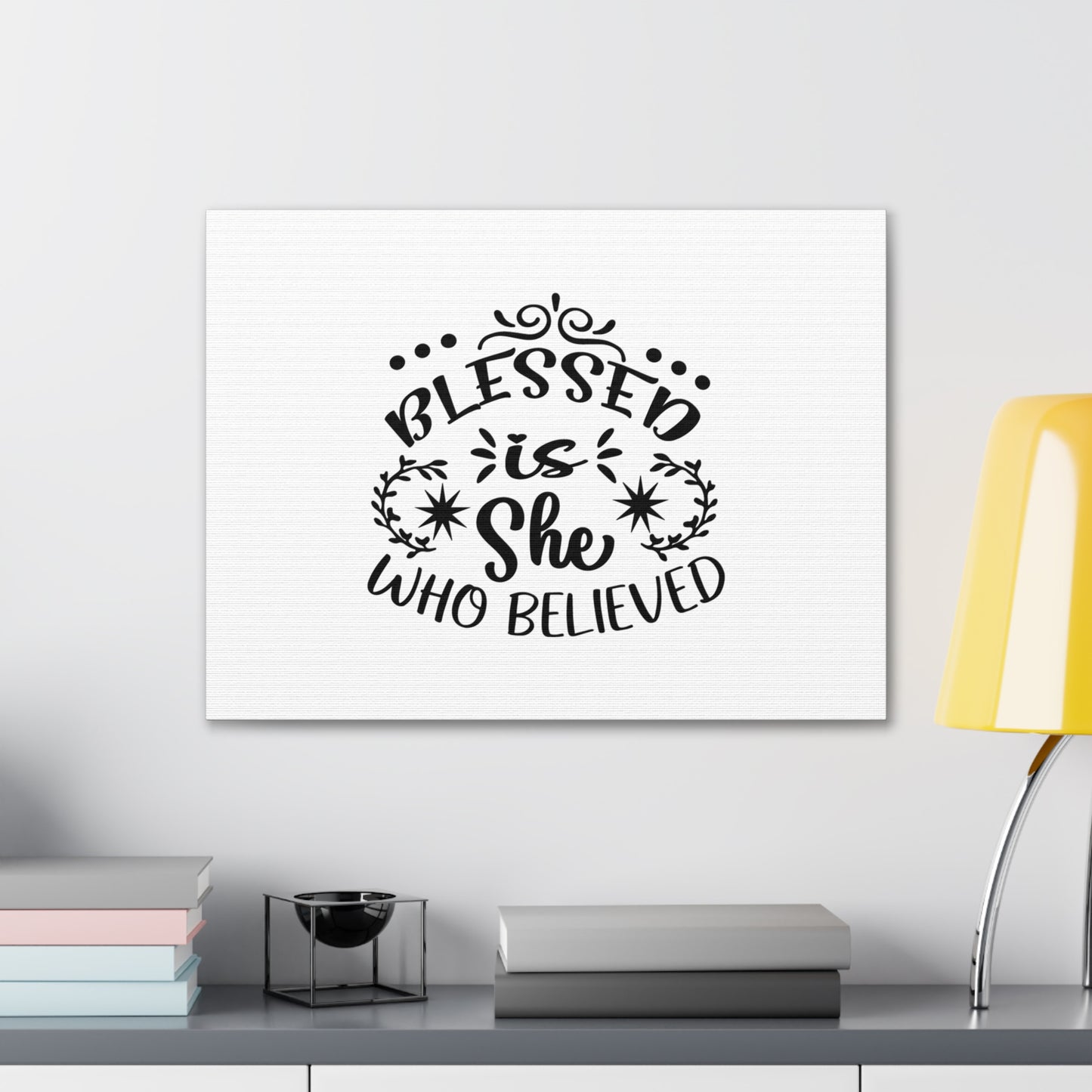 Blessed Is She Who Believed Luke 1:45 Christian Wall Art Bible Verse Print Ready to Hang